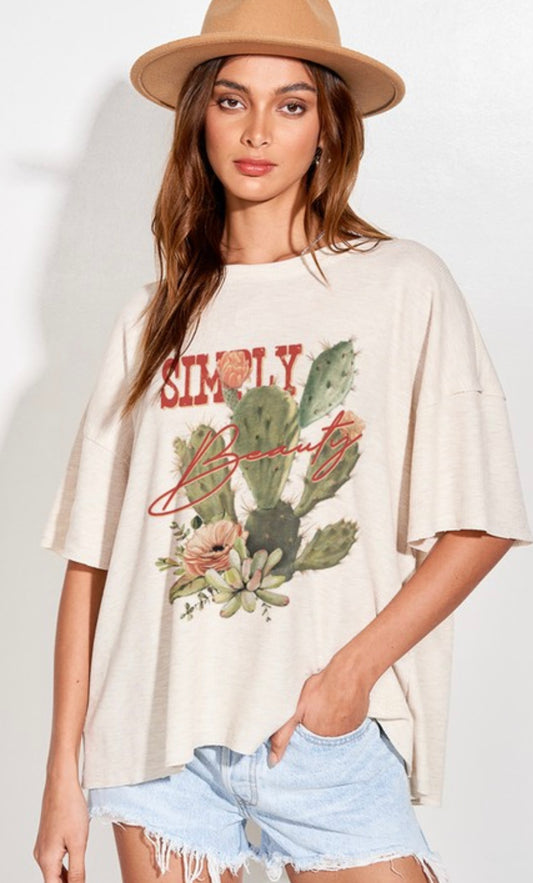 ‘Simply Beauty’ cactus thermal tee